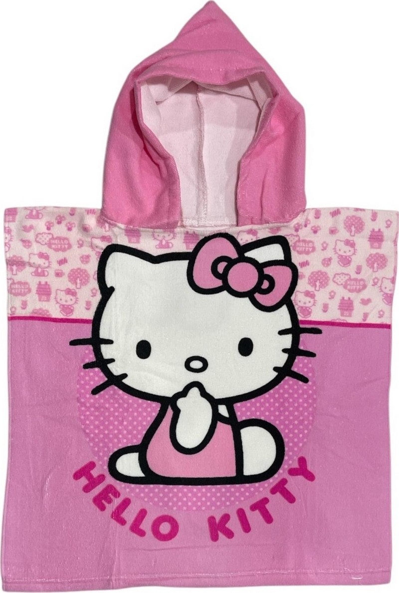 Poncho de bain Hello Kitty à capuche