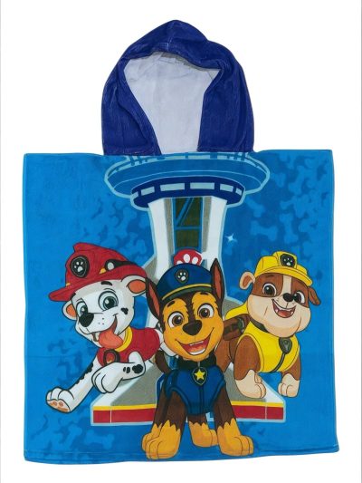 Poncho de bain Paw Patrol à capuche en coton