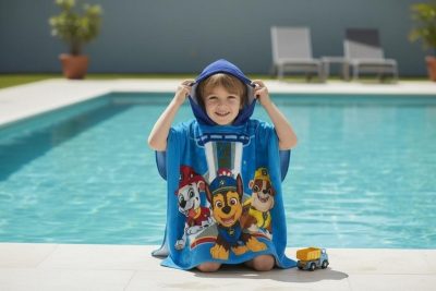 Poncho de bain Paw Patrol à capuche en coton