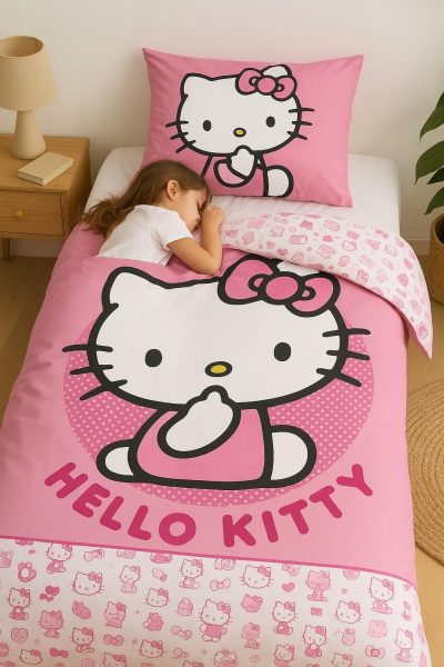 Parure de lit Hello Kitty- housse de couette Hello Kitty