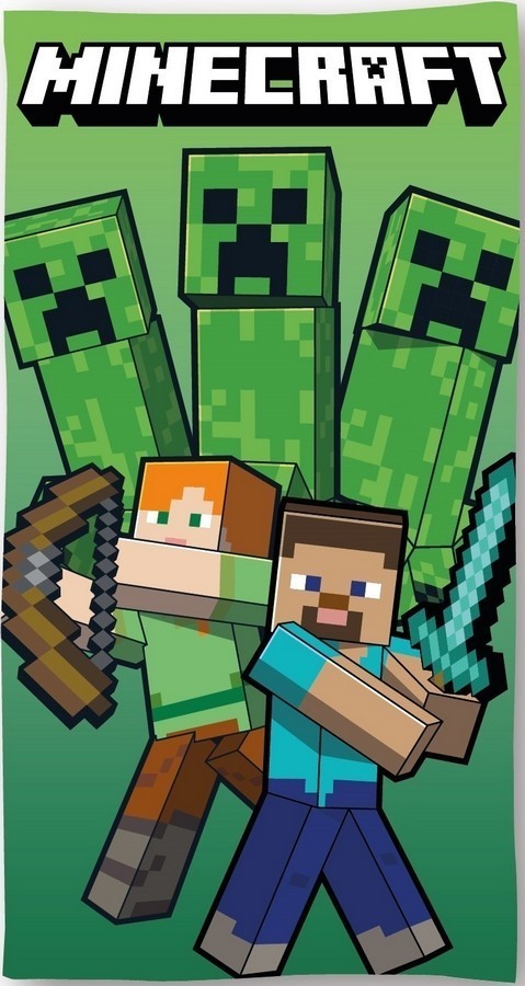 Drap de plage ou Serviette bain Minecraft en coton