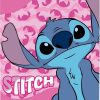 Plaid Polaire Stitch Disney en rose