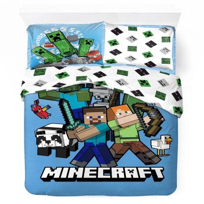 Parure de lit Minecraft 2 Personnes en coton