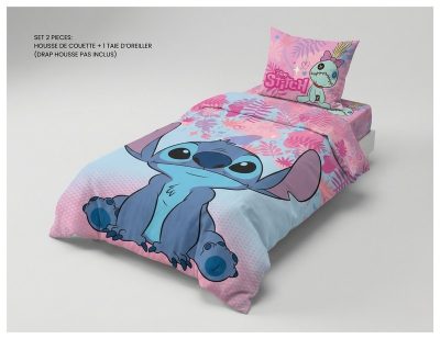 Parure housse de couette Stitch En coton