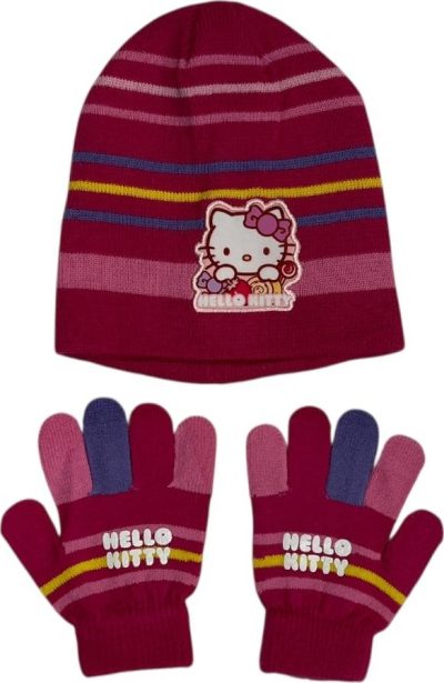 Ensemble Bonnet et Gants Hello Kitty