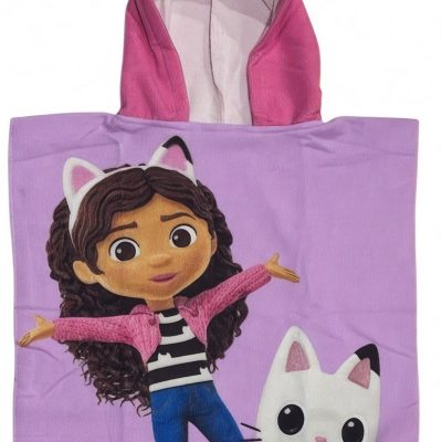 Poncho de bain Gabby's Dollhouse à capuche