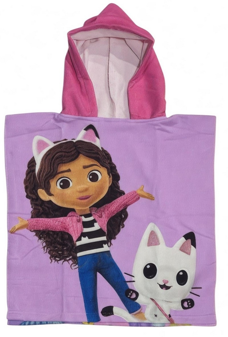 Poncho de bain Gabby's Dollhouse à capuche