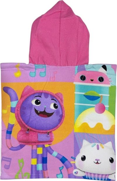 Poncho de bain Gabby's Dollhouse à capuche